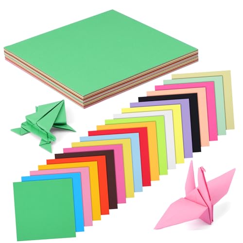 IWOWHERO 200 Stk Buntes Origami Origami-Papier in verschiedenen Farben bunte Origami-Papiere quadratisches Papier Pastellpapier zum Basteln mehrfarbiger Karton Kartenvorrat farbig Zellstoff von IWOWHERO