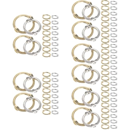 IWOWHERO 200 Stk Perlenkreis Aus Spitze Goldene Halsketten Armbänder Kit Perlen Bastelreifen Diy-rahmen Für Perlen Kreisperlenrahmen Kreis-ohrring-reifen Bügelohrhaken Runde Perlen Kupfer von IWOWHERO