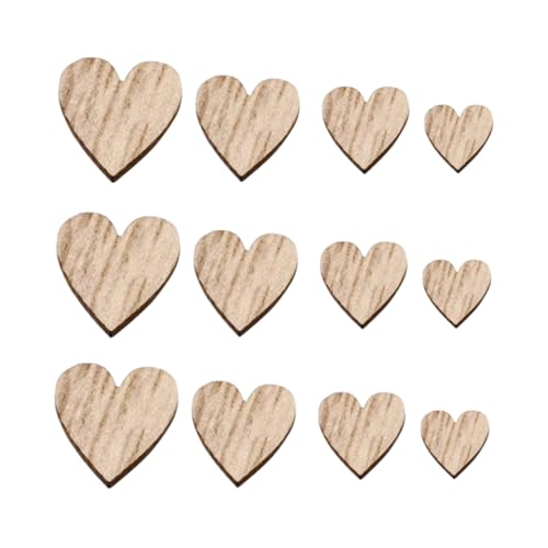 IWOWHERO 200 Stück Herzförmige Holzspäne DIY Bastelzubehör Handgefertigte Ornamente Für Zimmerwandanhänger Und Dekoration Holzherzen Für Heim Und Ladenprojekte von IWOWHERO