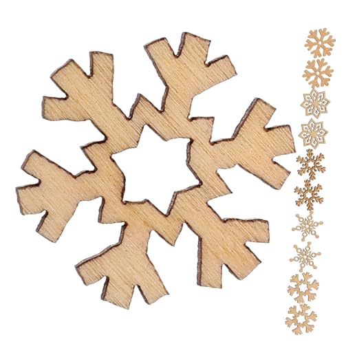 IWOWHERO 200 Stück Holzscheiben Schneeflocken Für Weihnachtsdeko DIY Ornamente Zur Festlichen Gestaltung Von Weihnachtsbaum Geschenken Und Winterdekoration Ideal Für Bastelprojekte Und von IWOWHERO