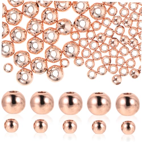 IWOWHERO 200st Armband Aus Metallperlen Bausätze Strasssteine Perlen-kits Strass-abstandsperlen Edelsteinperlen Massenperlen Bausatz Quetschperlen Kette Makramee-schnur Rose Gold Kupfer von IWOWHERO