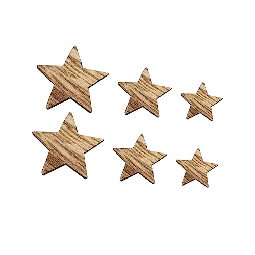 IWOWHERO 200st Holzschmuck Selber Machen Wand Dekorative Flecken Mini-ornamente Mini-herzverzierungen Mini-handwerk Jupiter-ornament Leere Ornamente Holzausschnitte Holzspan Hölzern von IWOWHERO