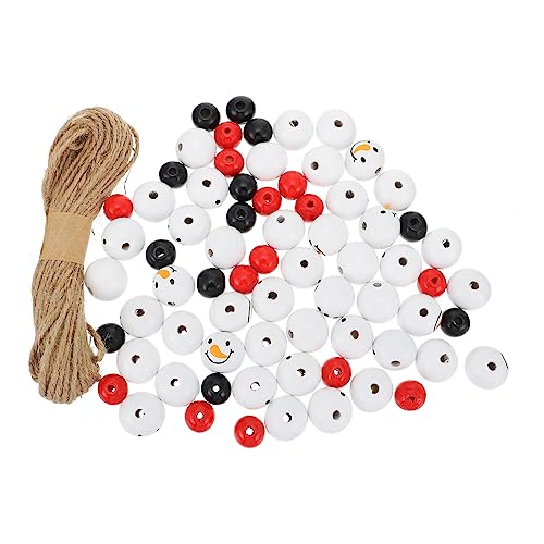 IWOWHERO 200st Schneemann-schnur Aus Holzperlen Plüsch Schneekugel Der Schneemann Schneemannperlen Weihnachtshandwerk Weihnachtsdeko Holzperle Im Weihnachtsstil Hanfseil Colorful von IWOWHERO