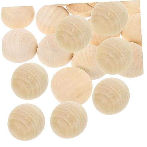 IWOWHERO 20St Halbkugel Holzperlen Perlen für DIY-Bastelornament unvollendete Halbperle Filzkugeln zum Basteln Handwerk hühner spielzeug bastelzeug halbe Perlen armband DIY liefert hölzern von IWOWHERO