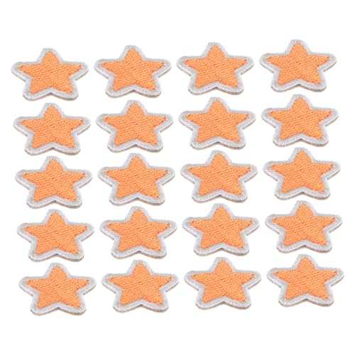 IWOWHERO 20St Pentagramm-Patch Gestickte Aufnäher für Kleidung Aufnäher für Jeans Patches nähen Sterndekor säckchen packetbandrollen Flicken für Kleidung dekorative Patches Polyester Orange von IWOWHERO