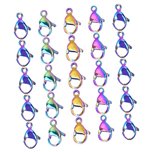 IWOWHERO 20st Bunter Karabinerverschluss Drehverschluss Süßer Karabinerverschluss Strapazierfähige Karabinerschnallen Selbst Basteln Verschlüsse Ring Zubehör Colorful Rostfreier Stahl von IWOWHERO