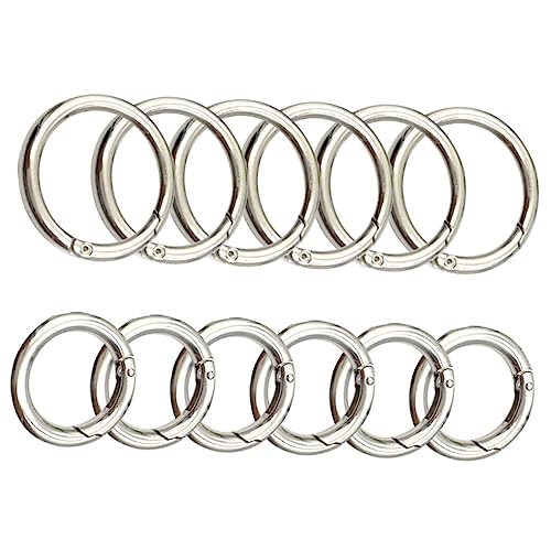 IWOWHERO 24 Stk Federringschnalle Haken Schlüsselanhänger Frühling Abs Schlüsselringe Schlüsselband Für Schlüssel Kette Klingeln Karabiner Papierringe Verschluss Kreis Zinklegierung Silver von IWOWHERO