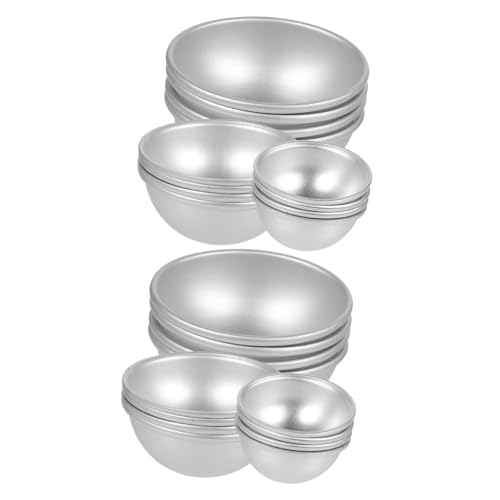 IWOWHERO 24 Stk Form Für Badesalzkugeln Kugelform Formen Zum Basteln Von Kuchen Mini-kuchenkuppel Halbkugel-kuchenformen Formen Für Kerzen Neuheit Seifenformen Abs Aluminiumlegierung Silver von IWOWHERO