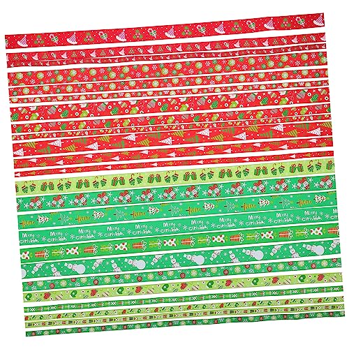 IWOWHERO 24St Weihnachtsgeschenkband Ornamente dekoratives weihnachten Weihnachtskette Stoffbänder rotes Band weihnachtsband christmas ribbon Bastelband machen DIY Schleifenband Polyester von IWOWHERO