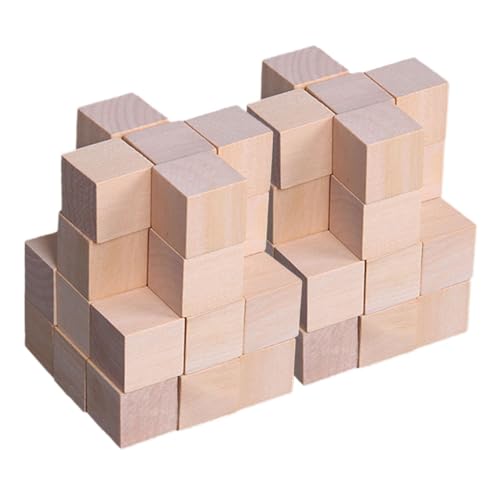 IWOWHERO 250 Stück Quadratischer Holzblock Bauspielspielzeug Unfertige Holzblöcke Holzwürfel Bauen Leere Holzklötze Würfel Block Spielzeug Würfel Bausteine Kleine Holzwürfel Kiefernholz von IWOWHERO