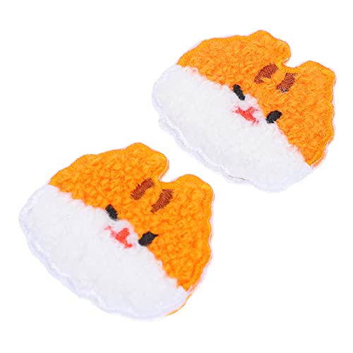 IWOWHERO 2St Aufkleber mit Tierstickerei bling dekor Tierdesign-Aufkleber Stickpatch Fuchs errötendes Dekor Karikatur liebevolle stickereien filzaufkleber Tierflecken Stickaufkleber gefühlt von IWOWHERO