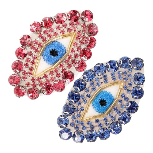 IWOWHERO 2St Kleidungsflicken Flicken aufnähen Ägypten Evil Eye Patch augenförmige Flecken schmucksteine bastelzeug niedliche Flicken zum Aufbügeln Flicken zum Reparieren von Kleidung von IWOWHERO