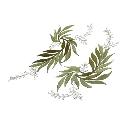 IWOWHERO 2st Blatt-stickerei-patch Blatt-stickapplikation Nähpflaster Dekorative Kleidungsstücke Stoff Mit Floralen Applikationen Kleidungszubehör Blumenbeete Blattflecken Rayon Green von IWOWHERO