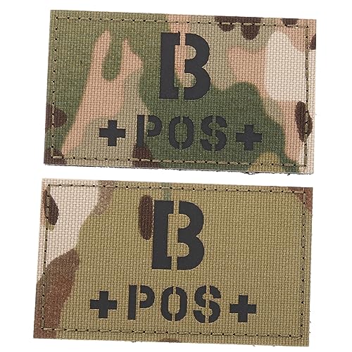 IWOWHERO 2st Blutgruppenpflaster Blutgruppen-patch Mit Haken Und Flicken Blutgruppenabzeichen Blutgruppen-patch Für Kleidung Flecken Reflektierender Blutgruppen-patch Nylon von IWOWHERO