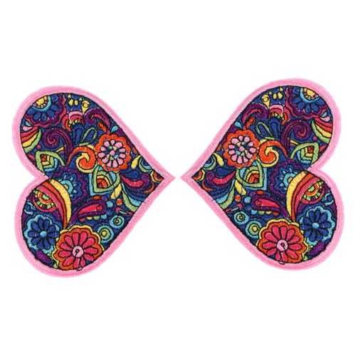 IWOWHERO 2st Stickereiflecken Aufkleber Kleiderflicken Für Löcher Doppelt Schuhflicken Für Löcher Herz Patch Gothic-patches Bausatz Outdoor-patches Reparatur Aufnäher Für Taschen Zit Stoff von IWOWHERO