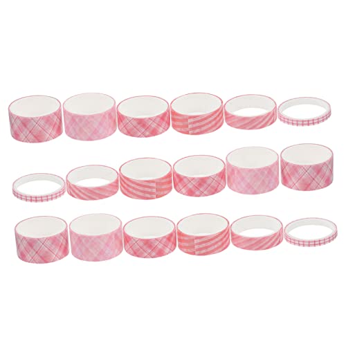 IWOWHERO 3 Sätze Eingestellt Kariertes Washi Tape Washi-tape-spender Klebebänder Zur Herstellung Von Einklebebüchern Album-diy-aufkleber Koreanische Aufkleber Japanisches Papier Rosa von IWOWHERO