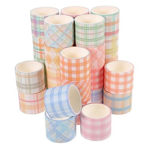 IWOWHERO 30 Rollen Kariertes Washi Tape Vintage-Sammelalbum dekorative klebebänder selber machen basteln für kinder bastelmaterial für kinder selbstklebende DIY-Klebebänder Bastelband von IWOWHERO