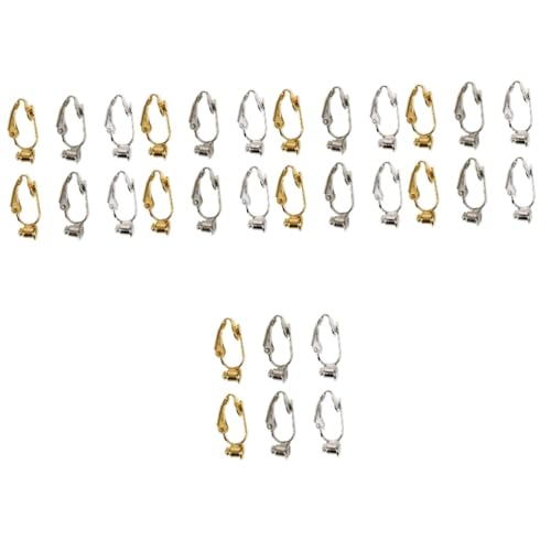 IWOWHERO 30 Stk Ohrringzubehör Draht Set zur Herstellung von Ohrringen Flache Ohrring-Verschlüsse für Ohrstecker Clip On Ohrringe Ohrring Converter Ohrringbasis Ohrring DIY Teile Kupfer von IWOWHERO