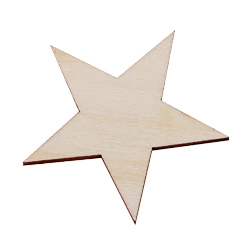 IWOWHERO 300 Stück 30 Mm Fünfzackige Stern Holzscheiben Für DIY Projekte Ideal Für Malerei Brandmalerei Und Handwerk Unbehandeltes Holz Für Kreative Bastelideen von IWOWHERO