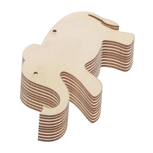 IWOWHERO 30St Holzspäne Geschenkanhänger Holz Basteln mit Holz Unbemalte Geschenkanhänger Staubdichte Steckerabdeckung gravieren von Blanko-Tags Holzhandwerk unvollendet Beige von IWOWHERO