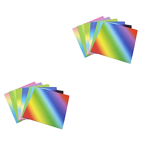 IWOWHERO 348 Stk quadratisches Papier squares kraftpapier Bastelpapier Regenbogen-Origami-Papier Regenbogen-Glitzerpapier mit Farbverlauf Papiere falten doppelseitiges Origami-Papier von IWOWHERO