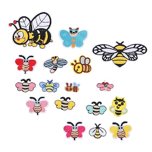 IWOWHERO 34St Bienenpflaster gestickte Applikationen Cartoon-Applikation DIY Kleiderverschönerung Beschriftungsaufkleber scheckheft scrabbook Cartoon-Bienen-Patch Applikation aufnähen Stoff von IWOWHERO