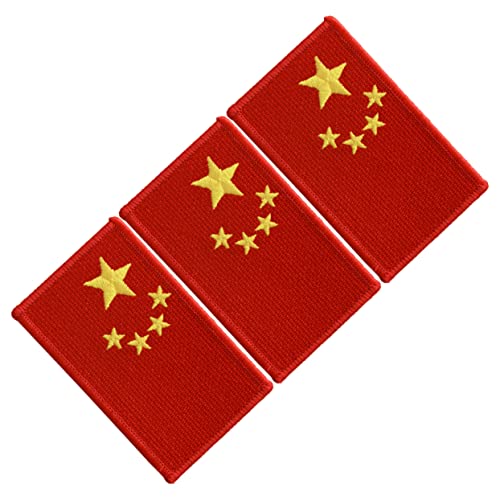 IWOWHERO 3D Chinesische Nationalflagge Brosche Kreative Stickerei Abzeichen Für Kleidung Kragen & Taschen Stickerei Patch 3er Set von IWOWHERO