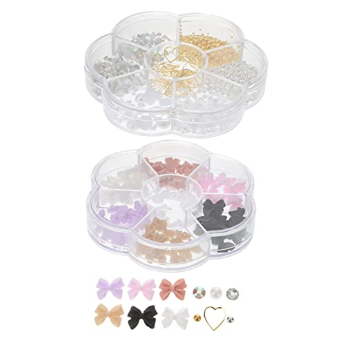 IWOWHERO 3D Nail Art Zubehör Set 2 Boxen Mit Perlen Strasssteinen Und Schmuck Für Kreative Nageldesigns Ideal Für DIY Maniküre Und Nail Art Dekorationen von IWOWHERO