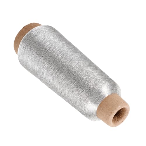 IWOWHERO 3St 150d Nähgarn Metallic sewing thread Gold sewing thread Bausätze silberne Accessoires Blitzanzug overlock nähmaschine 5000 Meter Spule metallisches Maschinenstickgarn Silver von IWOWHERO