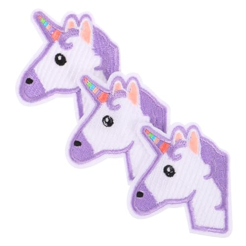 IWOWHERO 3St Einhorn-Patch Stickaufkleber Stoffabziehbilder Heimdekoration Applikation aufnähen applizierte Stickerei kinder bastelset basteln für kinder Taschen-Patch Patch-Einhorn von IWOWHERO