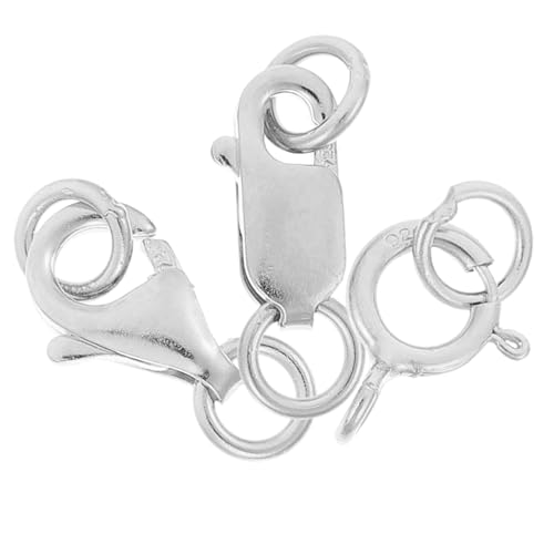 IWOWHERO 3St Hummerschere Biegeringe zur Schmuckherstellung Ornamenthaken Ring-Kit schmuck herstellen hand schmuck Verschlüsse für Lanyards Verschlüsse zur Schmuckherstellung Silber- Silver von IWOWHERO