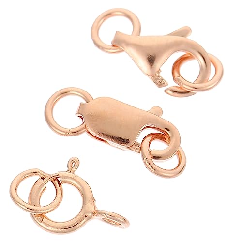 IWOWHERO 3St Hummerschere goldene Karabinerverschlüsse Perlenzubehör Kettenarmband schmuckherstellung schmuck machen Schmuckverschluss selber machen Schmuck-Ergebnisset Silber- Rose Gold von IWOWHERO