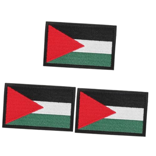 IWOWHERO 3St Palästinensische Armbinde Länderflaggen-Patches große Fahnenfahne Palästina-Abzeichen Accessoire mit palästinensischer Flagge Abzeichen Zubehör Abzeichen liefert Polyester von IWOWHERO