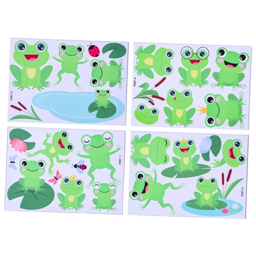 IWOWHERO 4 Blätter Wandtattoo Frosch Aufkleber Hängend Zubehör Spielzimmer Meerjungfrau Wandtattoos Frösche Wandtattoos Für Kinderzimmer Dinosaurier Wandtattoo Pvc Light Green von IWOWHERO