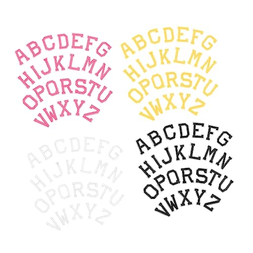 IWOWHERO 4 Sätze Buchstaben-patch Alphabet-nähapplikationen Nähpflaster Stoffflecken Gestickte Aufnäher Kleiderverzierung Nähen Buchstabenstickereien Hutflecken Westenflicken Polyesterfaden von IWOWHERO