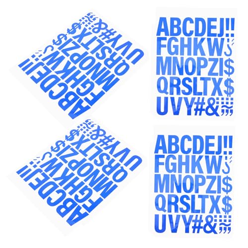 IWOWHERO 4 Stück DIY Aufnäher Für Kleidung Und Stoff Blaue Buchstaben Zum Aufbügeln Wärmeübertragung Vinyl Alphabet Aufkleber Für Sport T Shirt Team Mütze von IWOWHERO