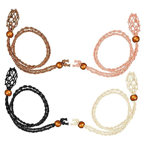 IWOWHERO 4 Stück Ersatzkordeln für Halsketten armbandständer armband halter baumwollschnur schmuck machen baumwollkordel leerer Halter für Halskettenstein leerer Steinhalter Baumwollseil von IWOWHERO