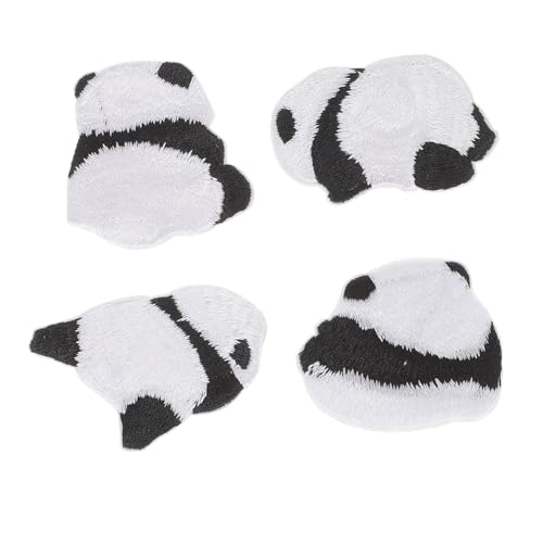 IWOWHERO 4 Stück Panda Magische Aufkleber Kleiderflicken Flicken Für Kleidung Flicken Für Jacken Kleidungsflicken Panda-patches Flicken Zum Aufbügeln Für Mädchen Patch Aufnähen Stoff von IWOWHERO