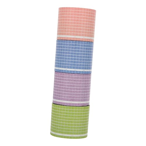 IWOWHERO 4 Stück Quadratisches Washi-tape Dekorative Bänder Für Heimwerker Scrapbooking-gitterband Aufkleber Für Geschenkanhänger Klebstoff Washi Scrapbooking-klebeband Japanisches Papier von IWOWHERO