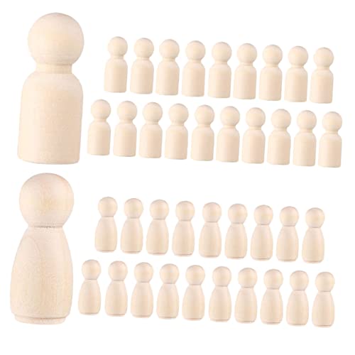 IWOWHERO Unbemalte Puppen Figuren Kreative Bastelmaterialien Für DIY Holzspielzeug 43mm Große Holzfiguren Für Jungen Und ädchen Bastelsets Zum Bemalen Und Gestalten von IWOWHERO