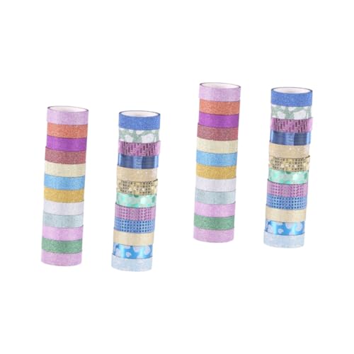 IWOWHERO 48 Stück Abdeckband Bastelband Scrapbooking Aufkleber Glitzerband Kinder Washi Klebeband Für Tagebuch Geschenkband Washi Klebeband Für Bastelband Sammlung Für DIY von IWOWHERO