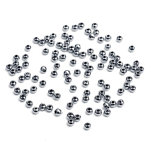 IWOWHERO 50 Stück 8 Mm Glasperlen Große Löcher Runde Charms Silber Für Schmuckherstellung DIY Armbänder Halsketten Und Bastelarbeiten von IWOWHERO