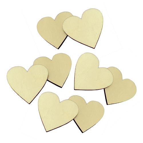 IWOWHERO 50 Stück Holzherzen 4 Cm Natürliche Holzscheiben Für Scrapbooking DIY Hochzeit Dekorationen Kunsthandwerk Und Bastelprojekte von IWOWHERO