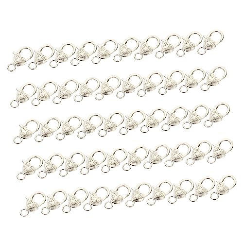 IWOWHERO 50 Stück Pfirsichherz Karabinerverschluss abnehmbar Bausatz bag chain anhänger spriegel DIY Karabinerverschlüsse aus Legierung Karabiner-Verbindungsschnalle Zinklegierung Silver von IWOWHERO