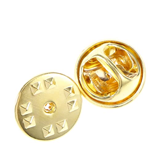 IWOWHERO 50 Stück Schmetterlingskappe aus Metall schmuck gemüseausstecher Tie tacks Stiftschlösser für Emaillestifte Schnalle etiketten Abzeichen Kupplung Uniformnadel aus Metall Golden von IWOWHERO