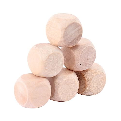 IWOWHERO 50 Stück leeres Würfelspielzeug puzzlewürfel rätselwürfell Holzspiel puzzle cubes Holzdekoration sechsseitige Spielwürfel DIY & Handwerk leere Würfel Holzwürfel Hölzern von IWOWHERO