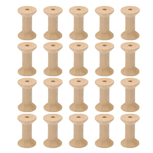 IWOWHERO 50 Stücke Leere Nähe Spulen Natürliche Holz Windling Spulen DIY Handwerk Bobbins von IWOWHERO