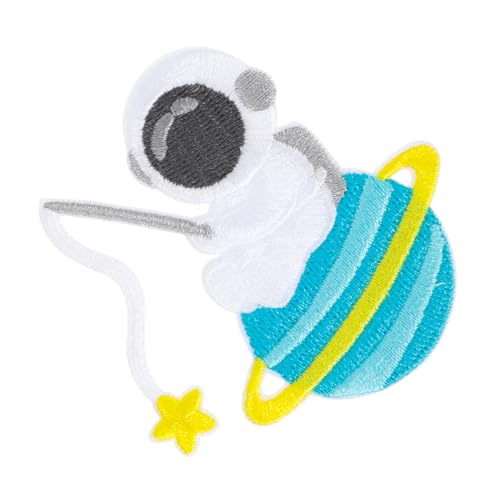 IWOWHERO 5St Stickereiflecken kleidung nähen dekor selbstgemachte Kleidung Patches nähen embroidery set astronaut aufnäher Astronauten-Applikationen Astronauten-Patches Polyester Colorful von IWOWHERO