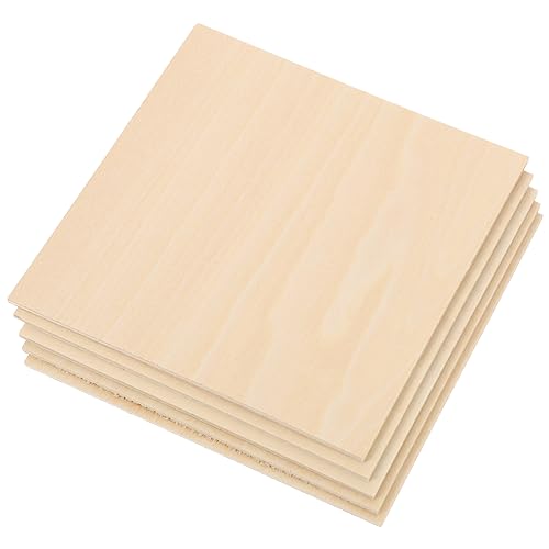 IWOWHERO 5st Planke Bretter Mini-board Hartholz Auf Maß Geschnitten Marine-sperrholz Sperrholzplatte Zeichen 2x2 Holz Holzbrett Basteln Unfertige Holzplatte Diy Liefert Light Brown Hölzern von IWOWHERO