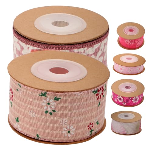 IWOWHERO 6 Rollen Gurtband Mit Karomuster Golden Steckschaumblöcke Funkeln Trimmen Schleife Party Sackleinen Fleck Bänder Girlande Seidenband Diy Liefert Colorful Polyester von IWOWHERO